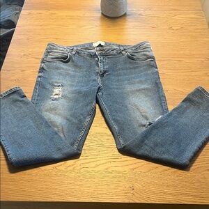 Men’s ASOS Distressed Blue Stretch Denim Jeans